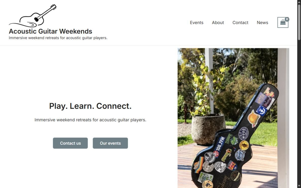 Acoustic Guitar Weekends website homepage