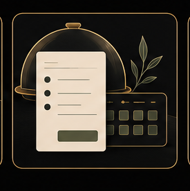 Illustration representing a restaurant menu and booking website project