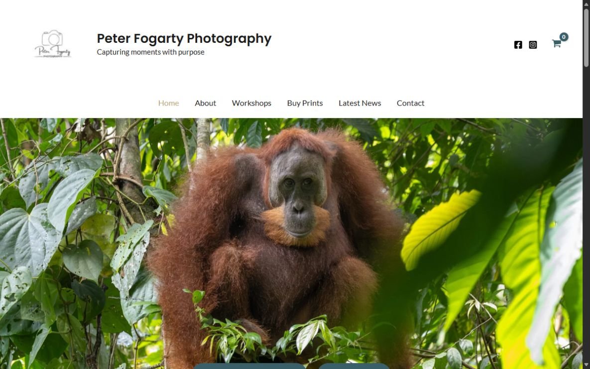 Peter Fogarty Photography website homepage